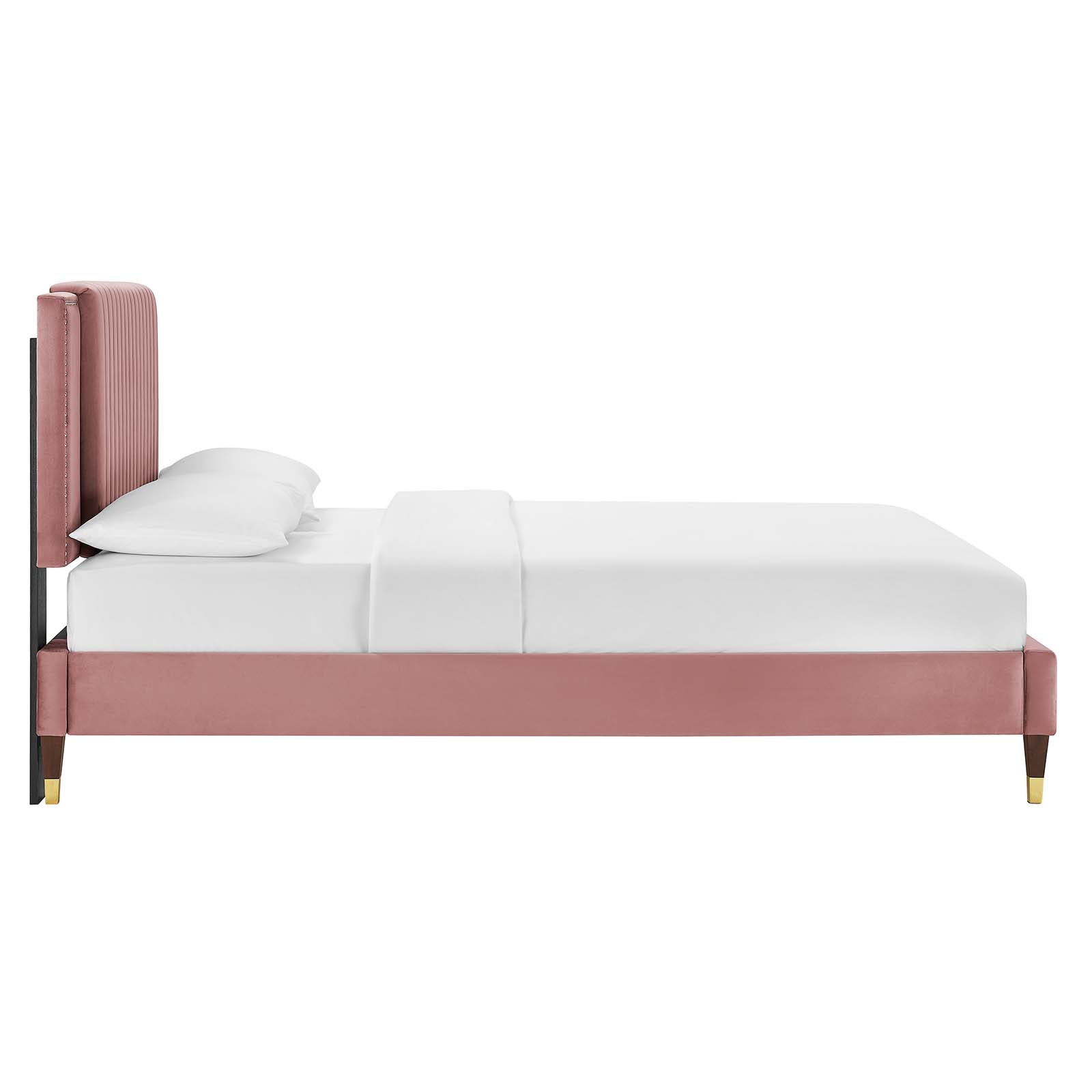 Zahra Channel Tufted Performance Velvet Queen Platform Bed By Modway - MOD-6970 | Beds | Modishstore - 10