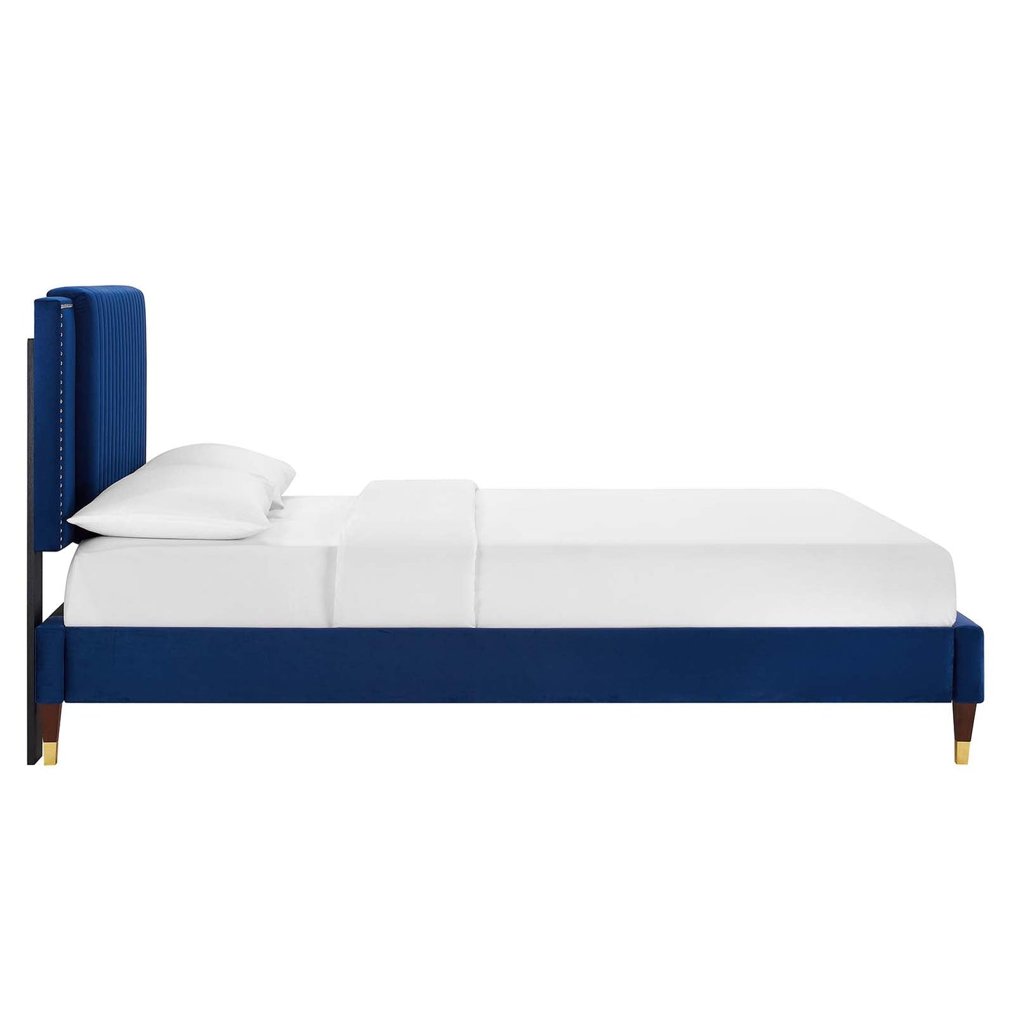 Zahra Channel Tufted Performance Velvet Queen Platform Bed By Modway - MOD-6970 | Beds | Modishstore - 18