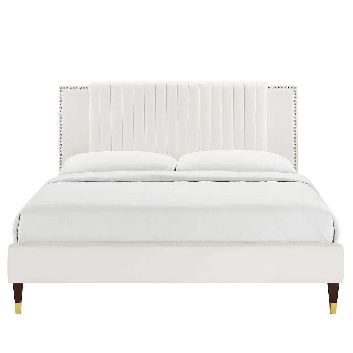 Zahra Channel Tufted Performance Velvet Queen Platform Bed By Modway - MOD-6970 | Beds | Modishstore - 27