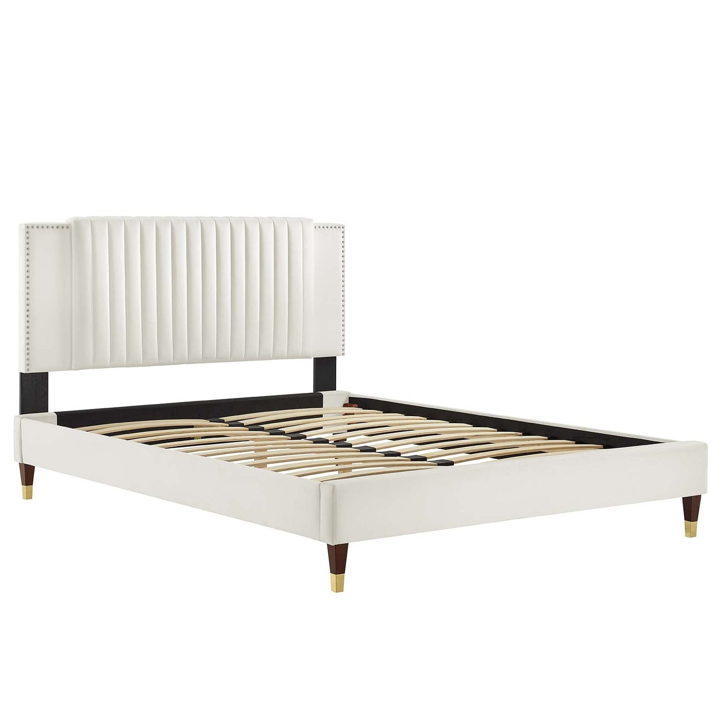 Zahra Channel Tufted Performance Velvet Queen Platform Bed By Modway - MOD-6970 | Beds | Modishstore - 28