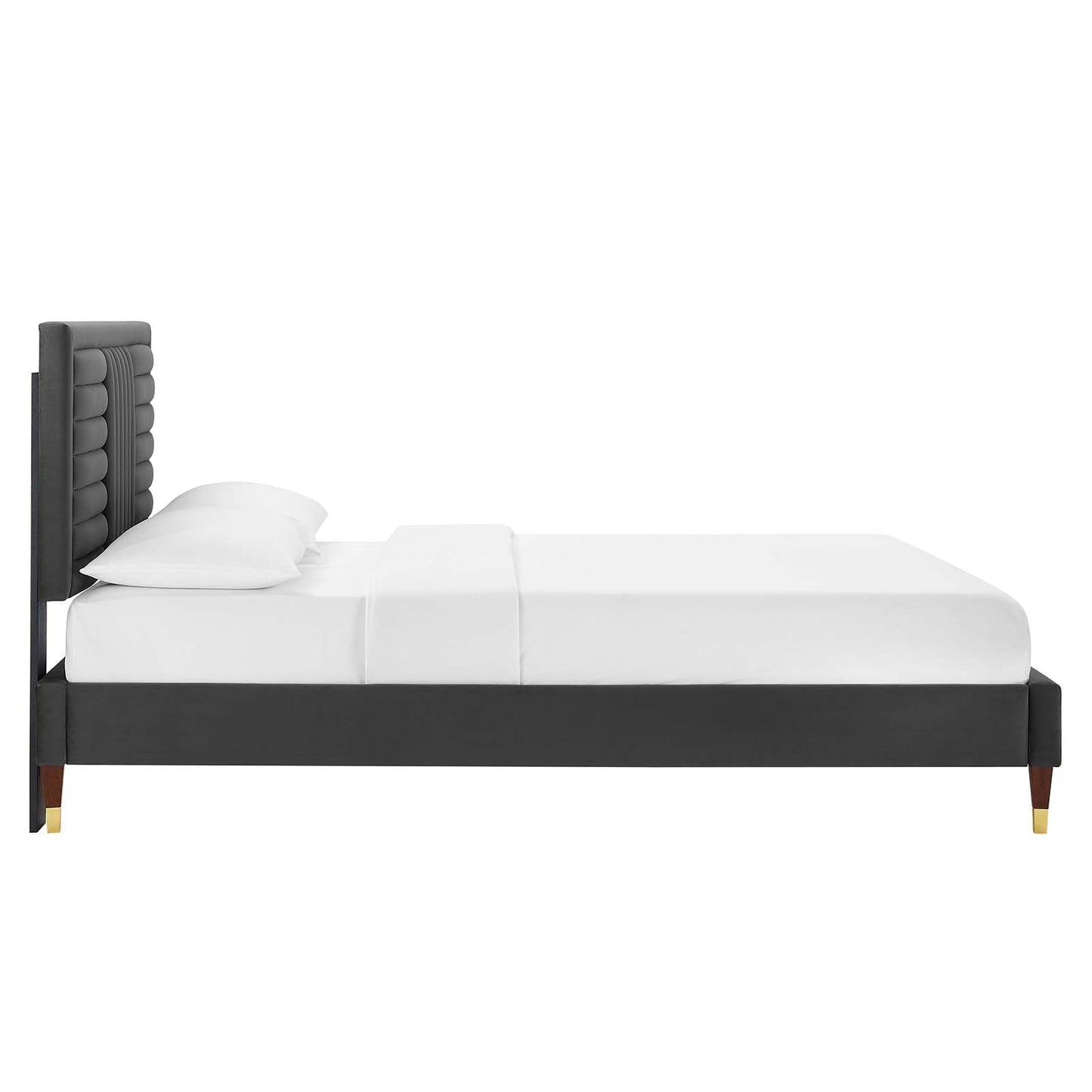 Sofia Channel Tufted Performance Velvet Queen Platform Bed By Modway - MOD-6971 | Beds | Modishstore - 3