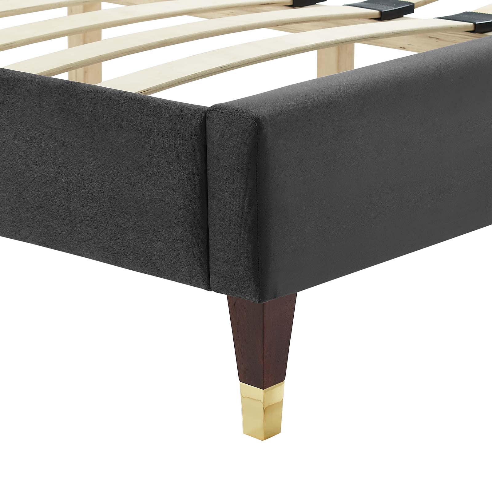 Sofia Channel Tufted Performance Velvet Queen Platform Bed By Modway - MOD-6971 | Beds | Modishstore - 6