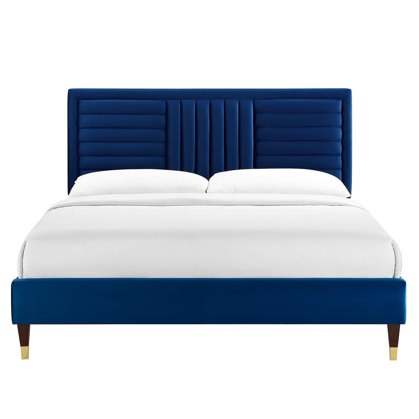 Sofia Channel Tufted Performance Velvet Queen Platform Bed By Modway - MOD-6971 | Beds | Modishstore - 19