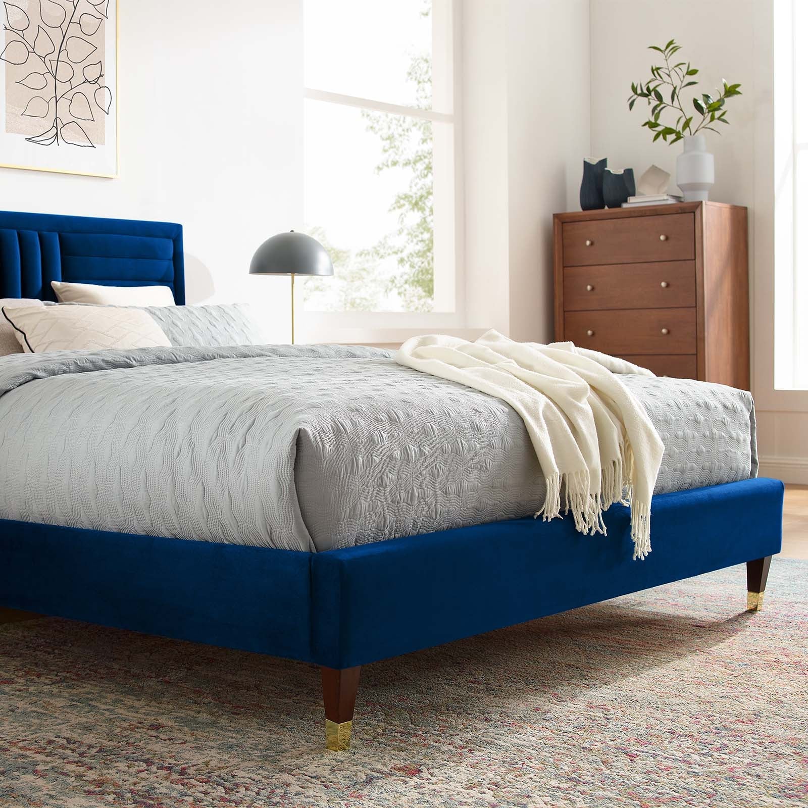 Sofia Channel Tufted Performance Velvet Queen Platform Bed By Modway - MOD-6971 | Beds | Modishstore - 23