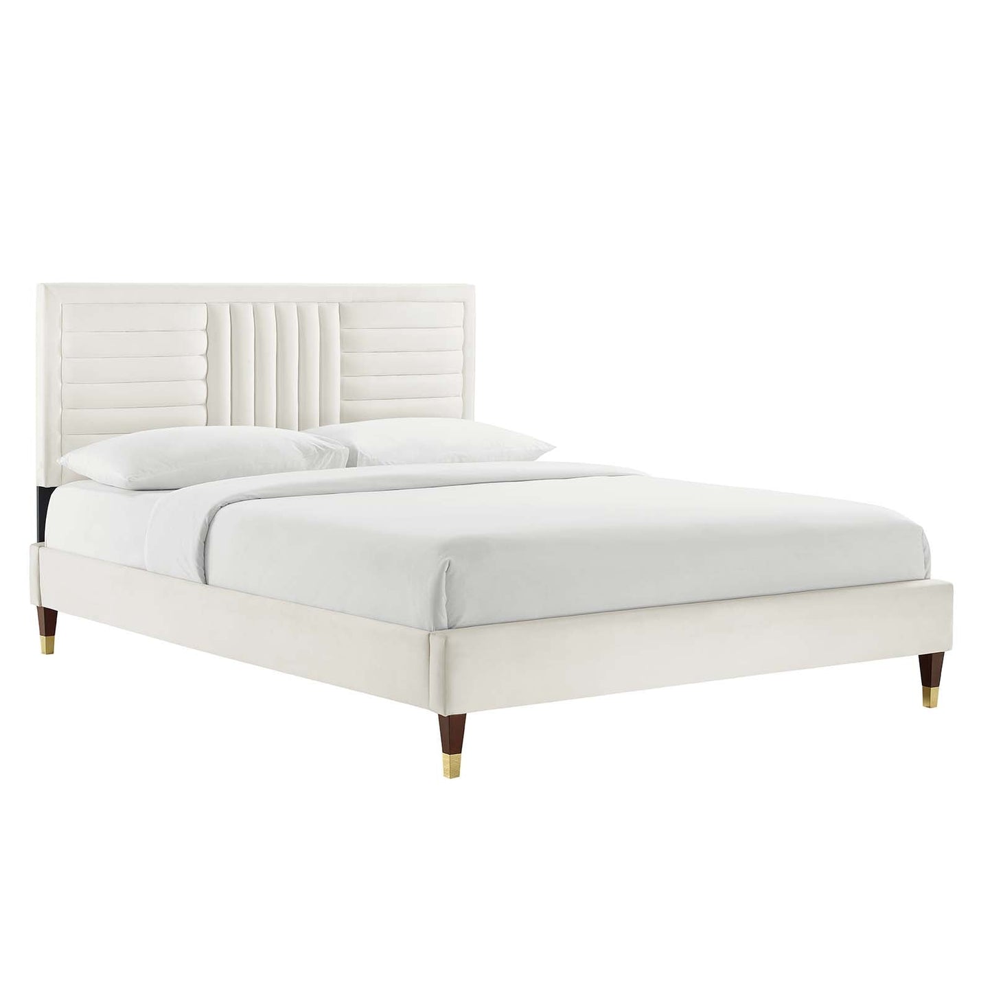 Sofia Channel Tufted Performance Velvet Queen Platform Bed By Modway - MOD-6971 | Beds | Modishstore - 25