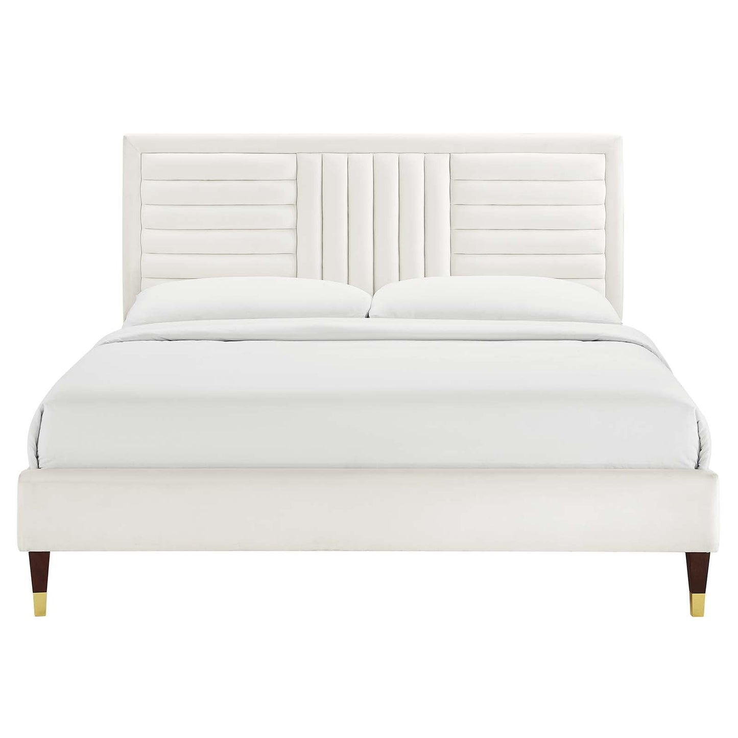 Sofia Channel Tufted Performance Velvet Queen Platform Bed By Modway - MOD-6971 | Beds | Modishstore - 27