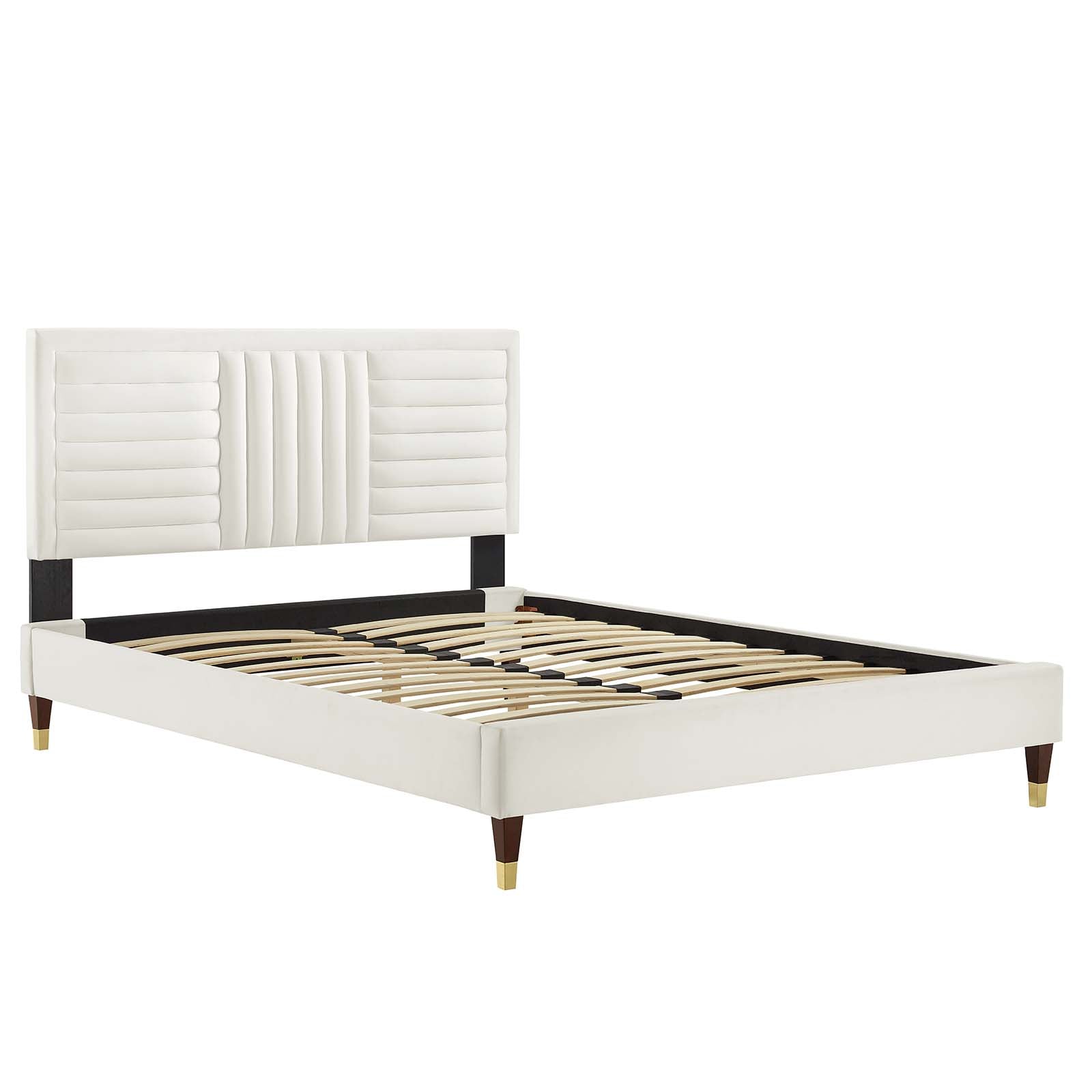 Sofia Channel Tufted Performance Velvet Queen Platform Bed By Modway - MOD-6971 | Beds | Modishstore - 28