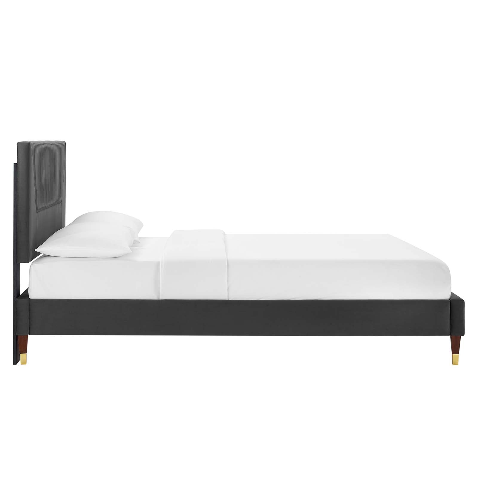 Yasmine Channel Tufted Performance Velvet Queen Platform Bed By Modway - MOD-6972 | Beds | Modishstore - 3