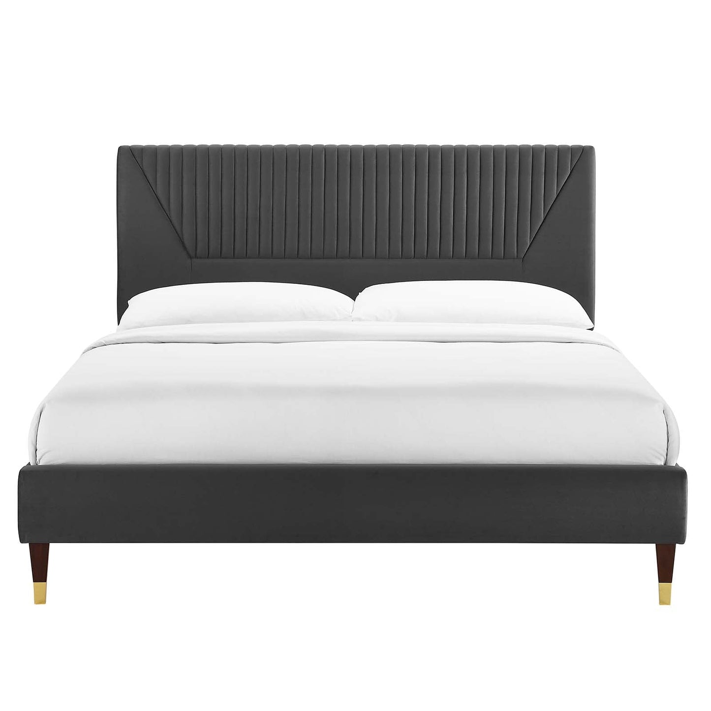 Yasmine Channel Tufted Performance Velvet Queen Platform Bed By Modway - MOD-6972 | Beds | Modishstore - 4