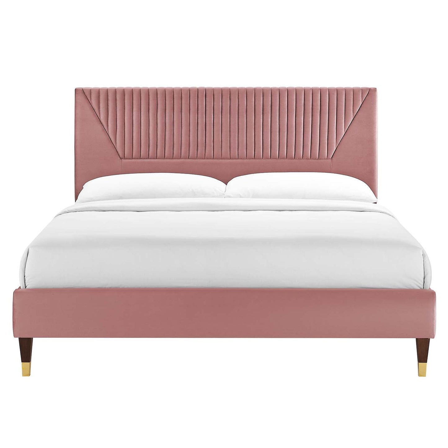 Yasmine Channel Tufted Performance Velvet Queen Platform Bed By Modway - MOD-6972 | Beds | Modishstore - 11