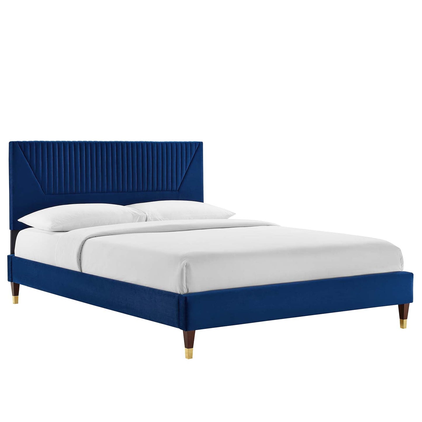 Yasmine Channel Tufted Performance Velvet Queen Platform Bed By Modway - MOD-6972 | Beds | Modishstore - 17