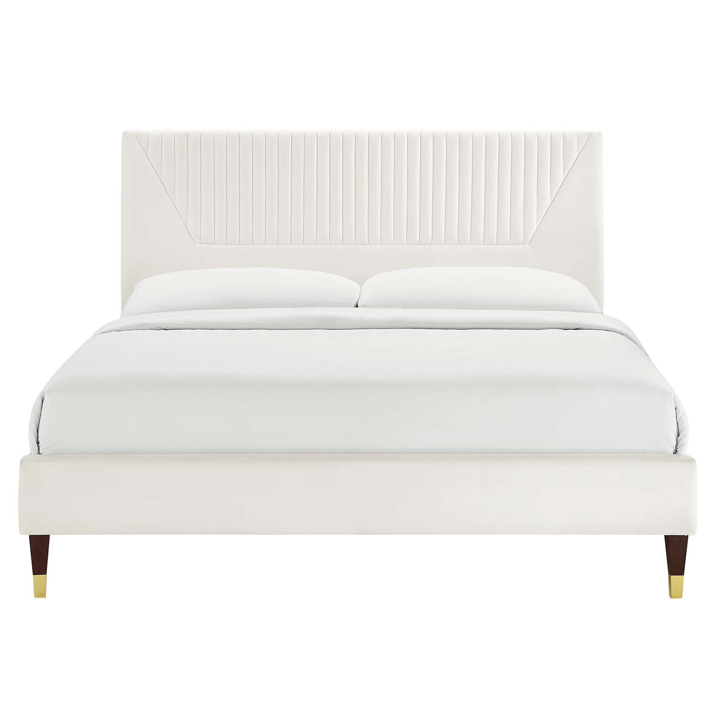 Yasmine Channel Tufted Performance Velvet Queen Platform Bed By Modway - MOD-6972 | Beds | Modishstore - 27