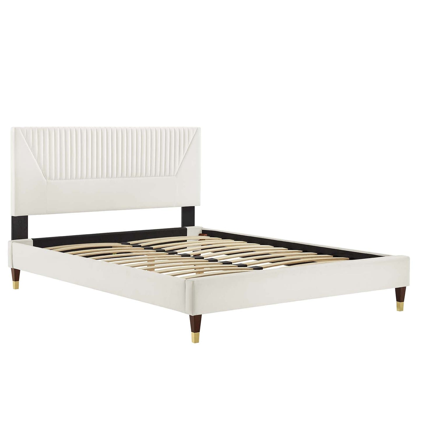 Yasmine Channel Tufted Performance Velvet Queen Platform Bed By Modway - MOD-6972 | Beds | Modishstore - 28