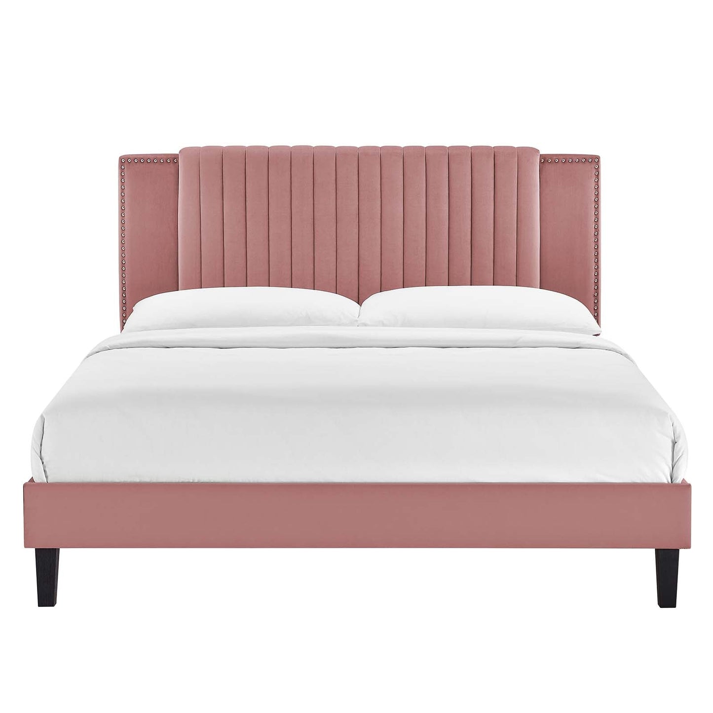 Zahra Channel Tufted Performance Velvet Queen Platform Bed By Modway - MOD-6974 | Beds | Modishstore - 11