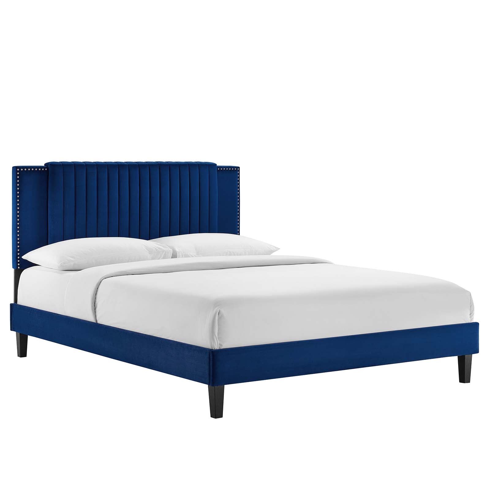 Zahra Channel Tufted Performance Velvet Queen Platform Bed By Modway - MOD-6974 | Beds | Modishstore - 17