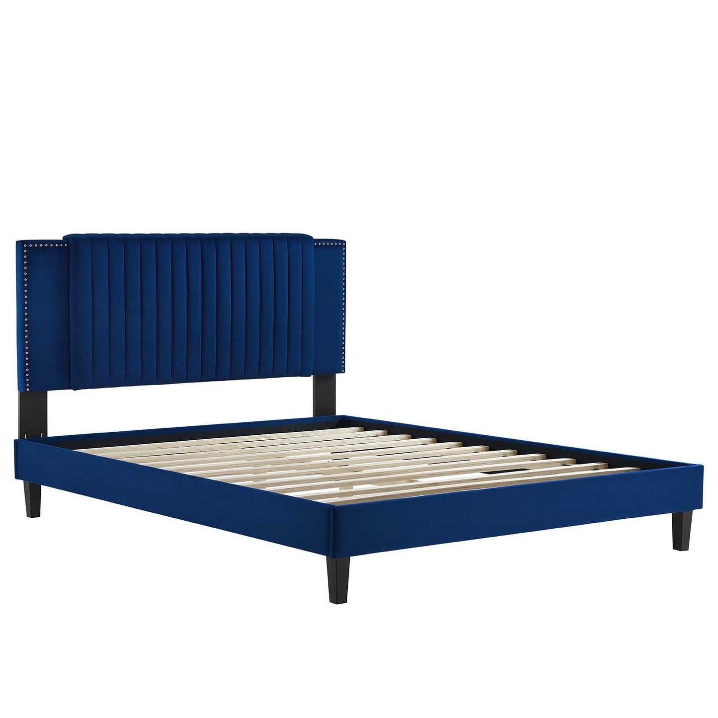 Zahra Channel Tufted Performance Velvet Queen Platform Bed By Modway - MOD-6974 | Beds | Modishstore - 20