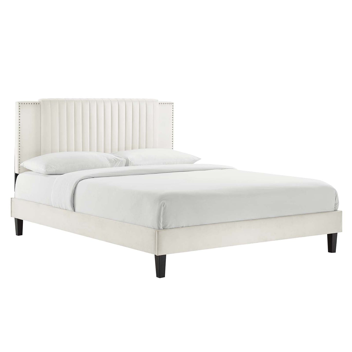 Zahra Channel Tufted Performance Velvet Queen Platform Bed By Modway - MOD-6974 | Beds | Modishstore - 25