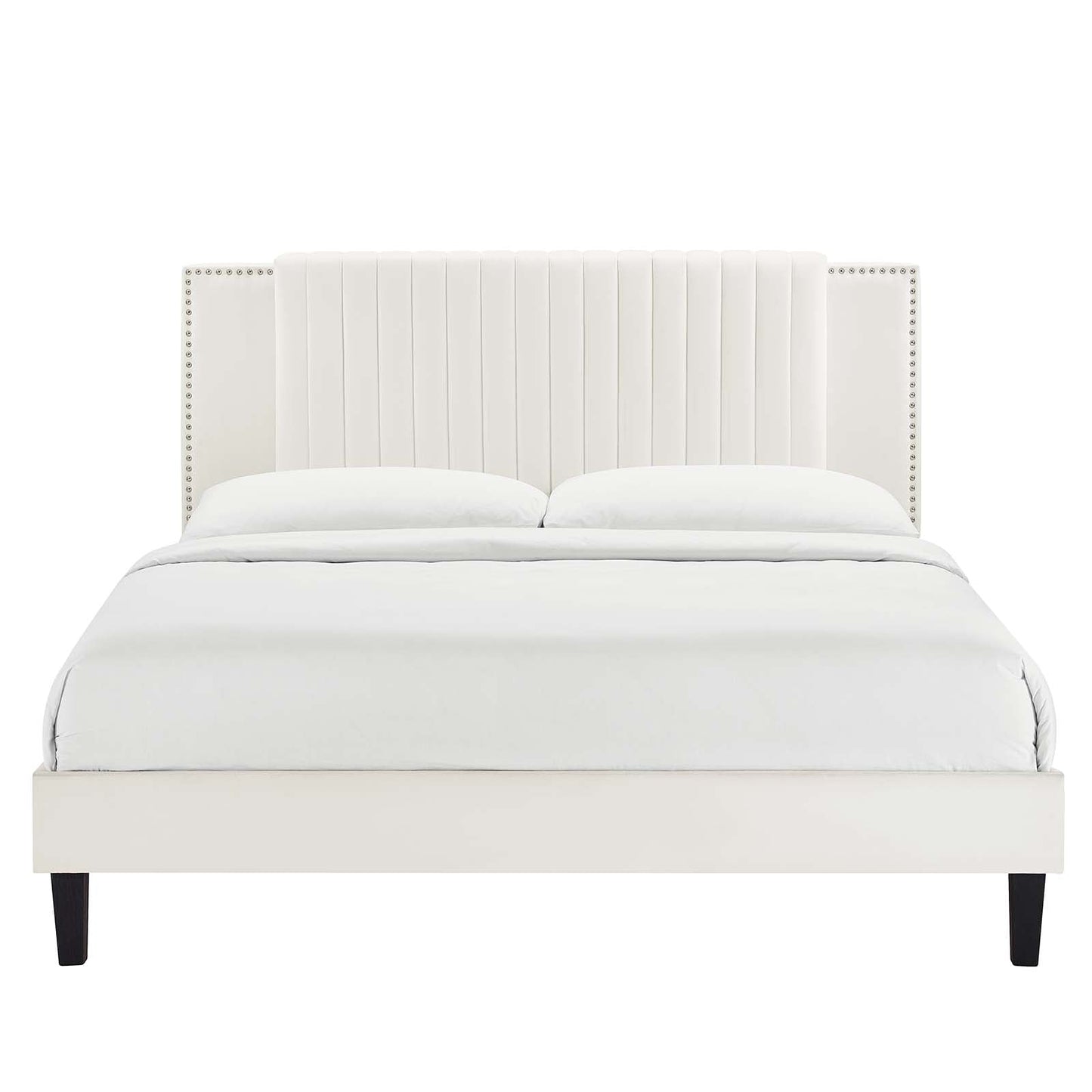 Zahra Channel Tufted Performance Velvet Queen Platform Bed By Modway - MOD-6974 | Beds | Modishstore - 27