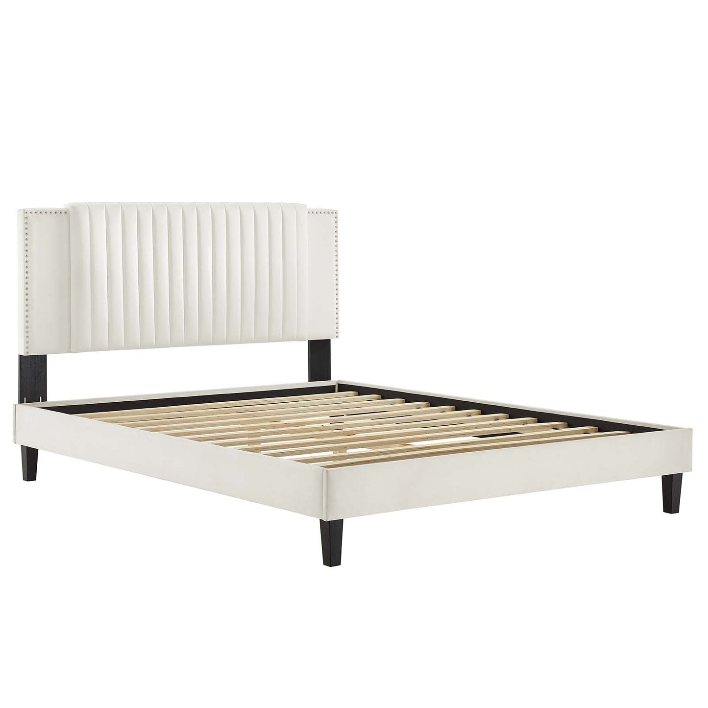 Zahra Channel Tufted Performance Velvet Queen Platform Bed By Modway - MOD-6974 | Beds | Modishstore - 28