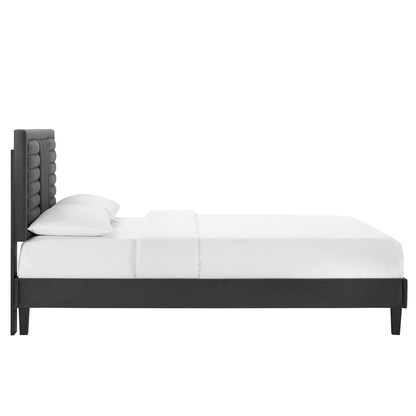 Sofia Channel Tufted Performance Velvet Queen Platform Bed By Modway - MOD-6975 | Beds | Modishstore - 4