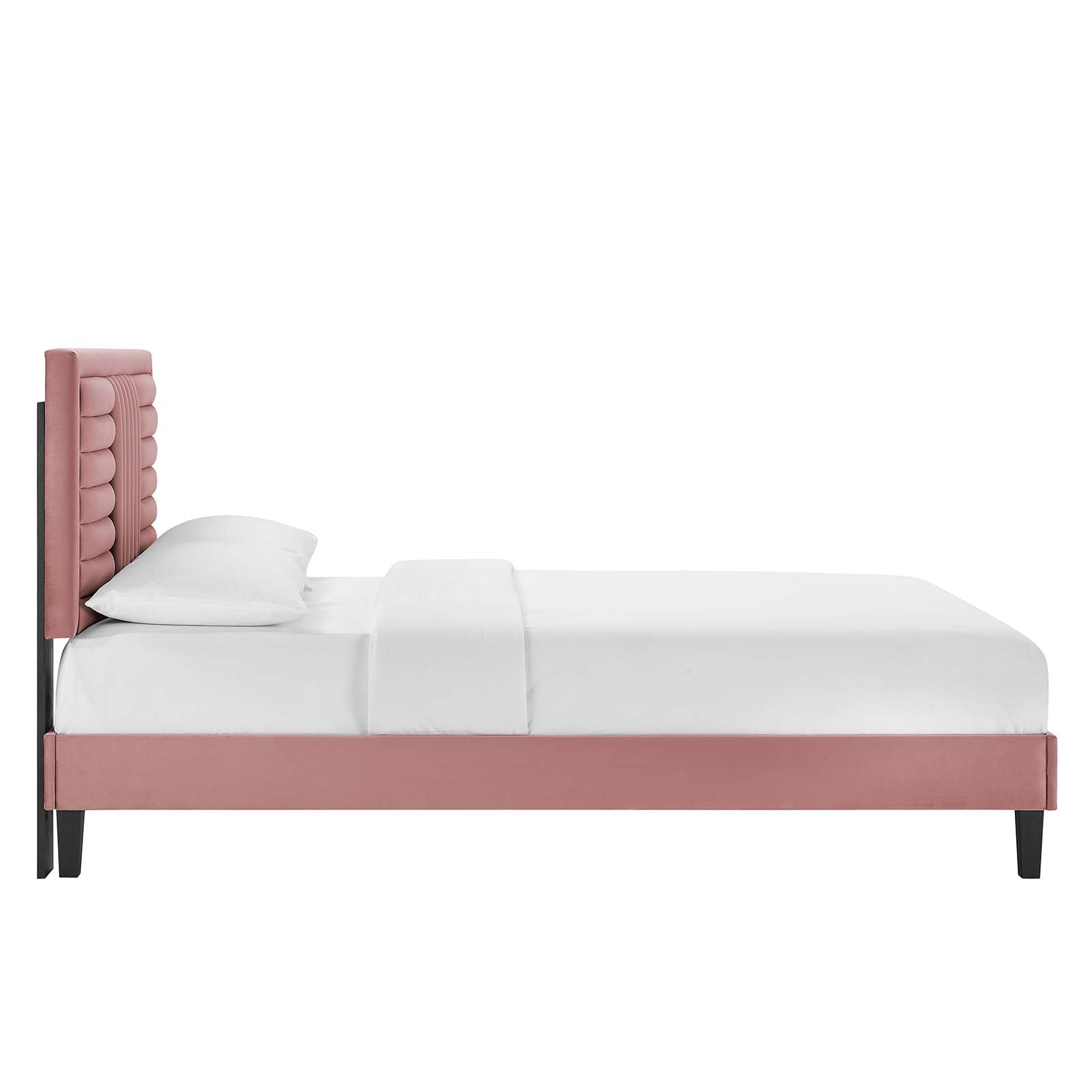 Sofia Channel Tufted Performance Velvet Queen Platform Bed By Modway - MOD-6975 | Beds | Modishstore - 11