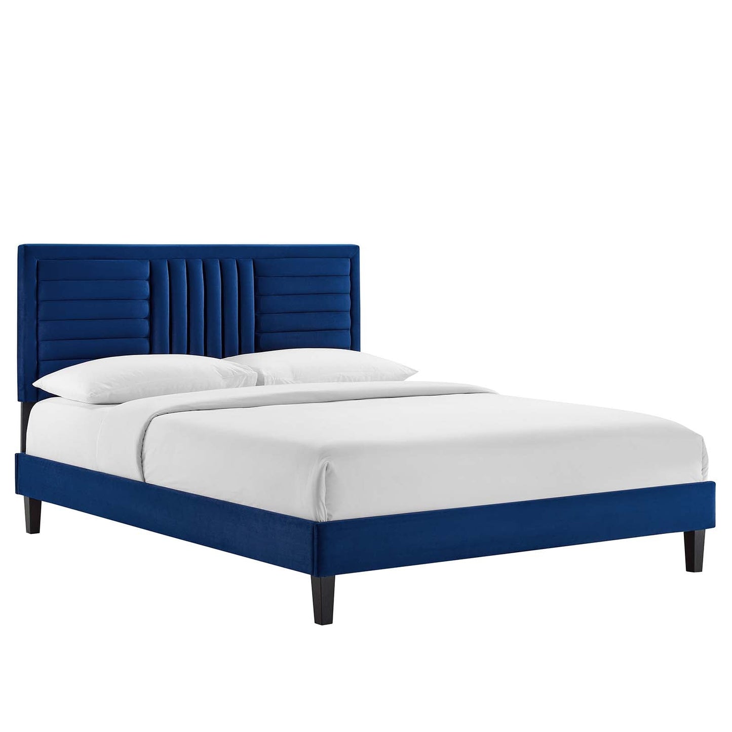 Sofia Channel Tufted Performance Velvet Queen Platform Bed By Modway - MOD-6975 | Beds | Modishstore - 16