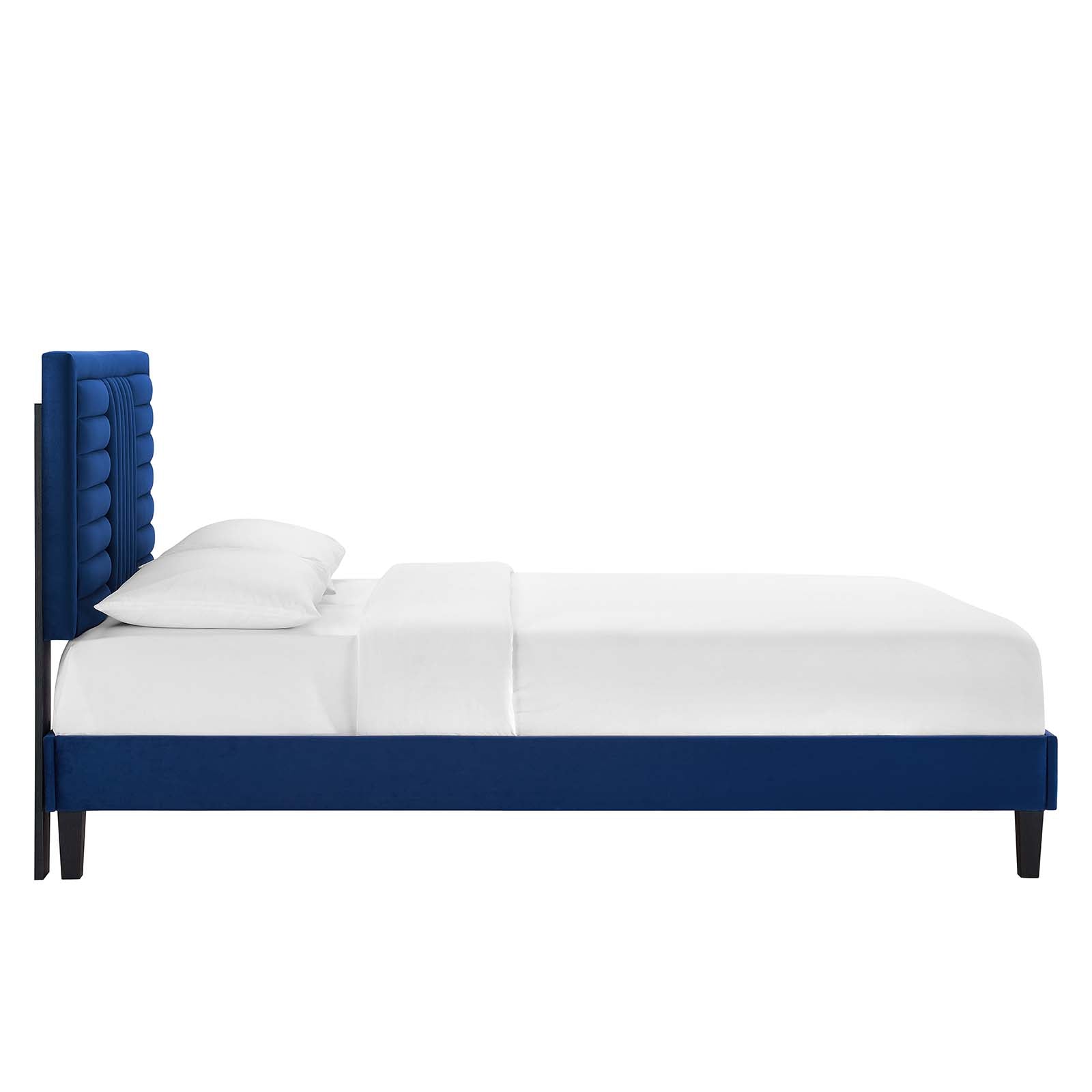 Sofia Channel Tufted Performance Velvet Queen Platform Bed By Modway - MOD-6975 | Beds | Modishstore - 19