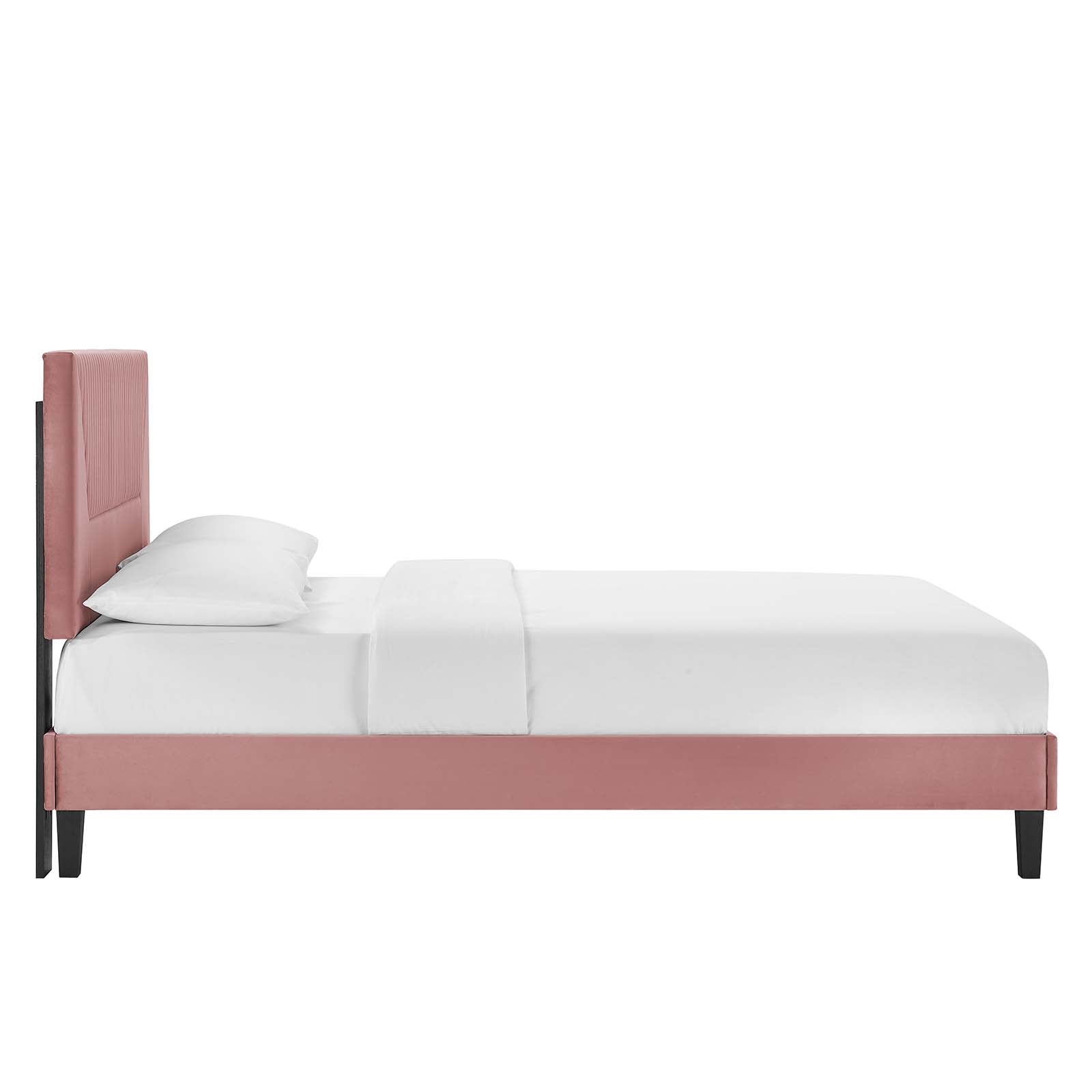 Yasmine Channel Tufted Performance Velvet Queen Platform Bed By Modway - MOD-6976 | Beds | Modishstore - 10