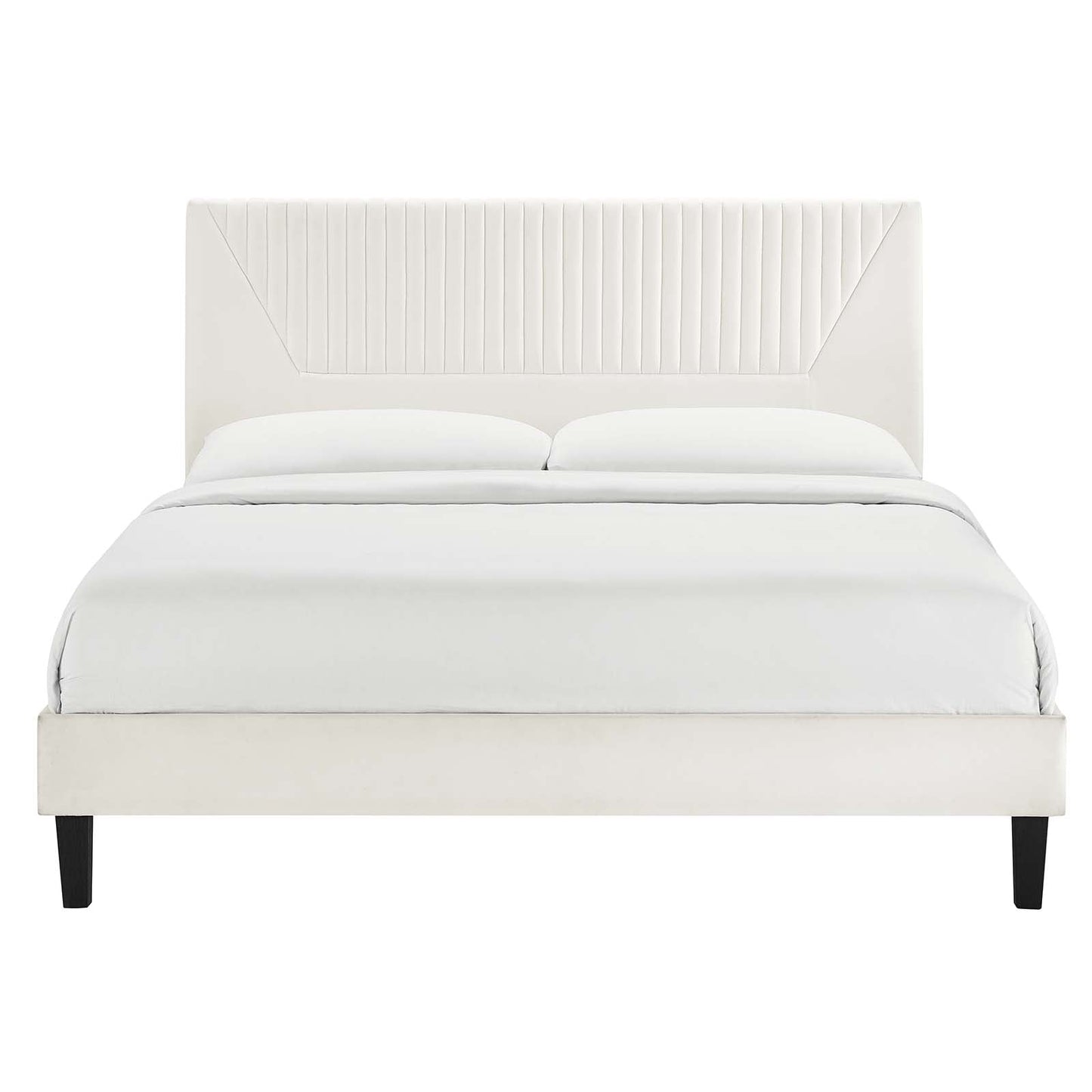 Yasmine Channel Tufted Performance Velvet Queen Platform Bed By Modway - MOD-6976 | Beds | Modishstore - 27