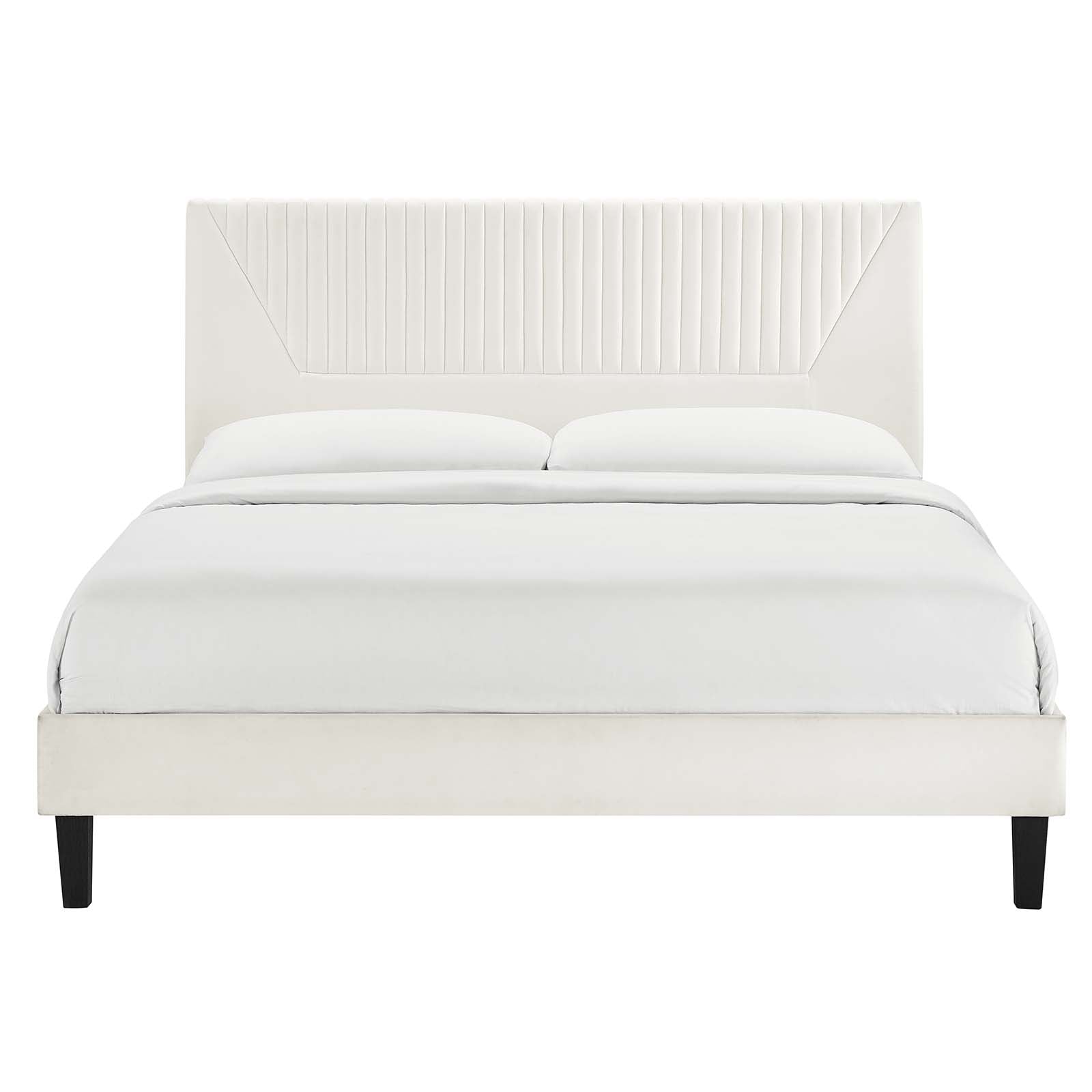 Yasmine Channel Tufted Performance Velvet Queen Platform Bed By Modway - MOD-6976 | Beds | Modishstore - 27