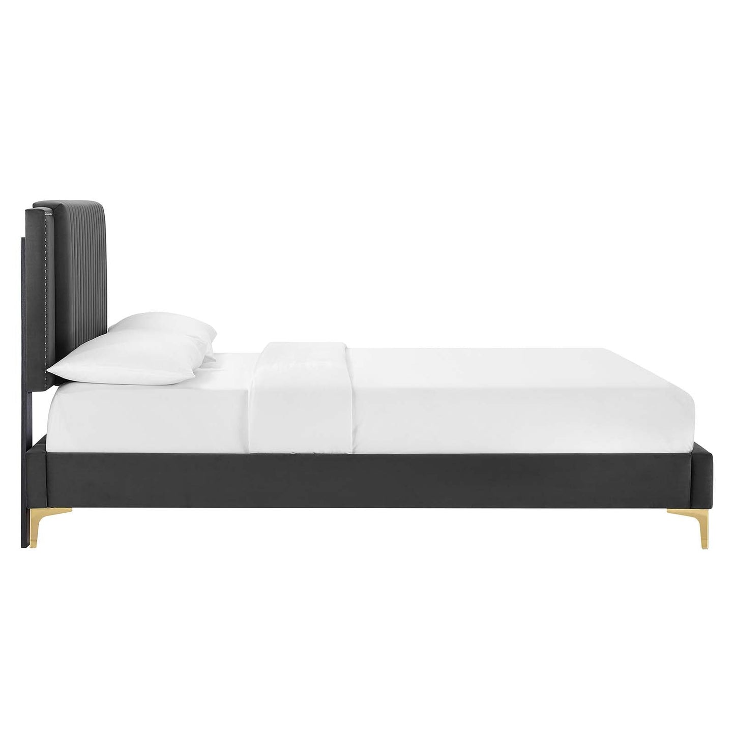 Zahra Channel Tufted Performance Velvet Queen Platform Bed By Modway - MOD-6978 | Beds | Modishstore - 3