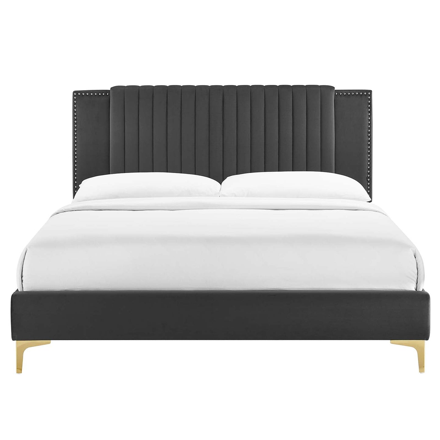 Zahra Channel Tufted Performance Velvet Queen Platform Bed By Modway - MOD-6978 | Beds | Modishstore - 4