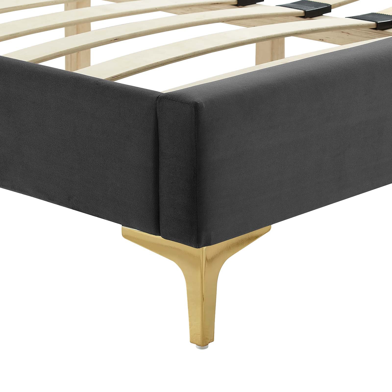 Zahra Channel Tufted Performance Velvet Queen Platform Bed By Modway - MOD-6978 | Beds | Modishstore - 6