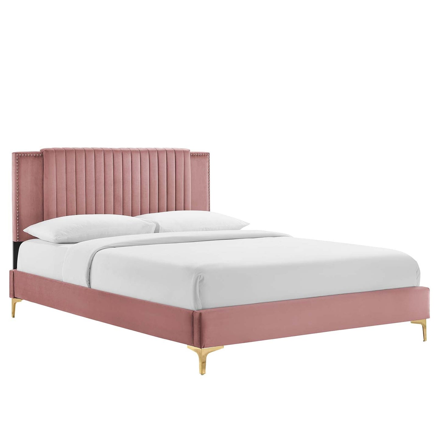 Zahra Channel Tufted Performance Velvet Queen Platform Bed By Modway - MOD-6978 | Beds | Modishstore - 9