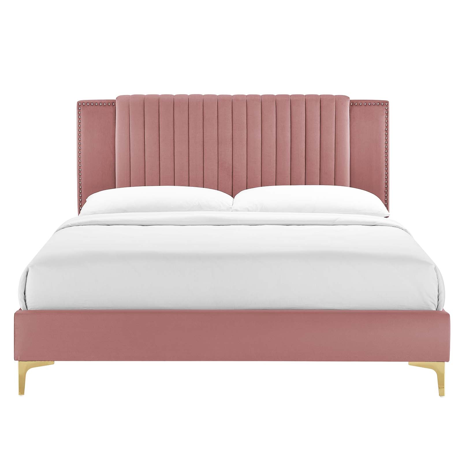 Zahra Channel Tufted Performance Velvet Queen Platform Bed By Modway - MOD-6978 | Beds | Modishstore - 11