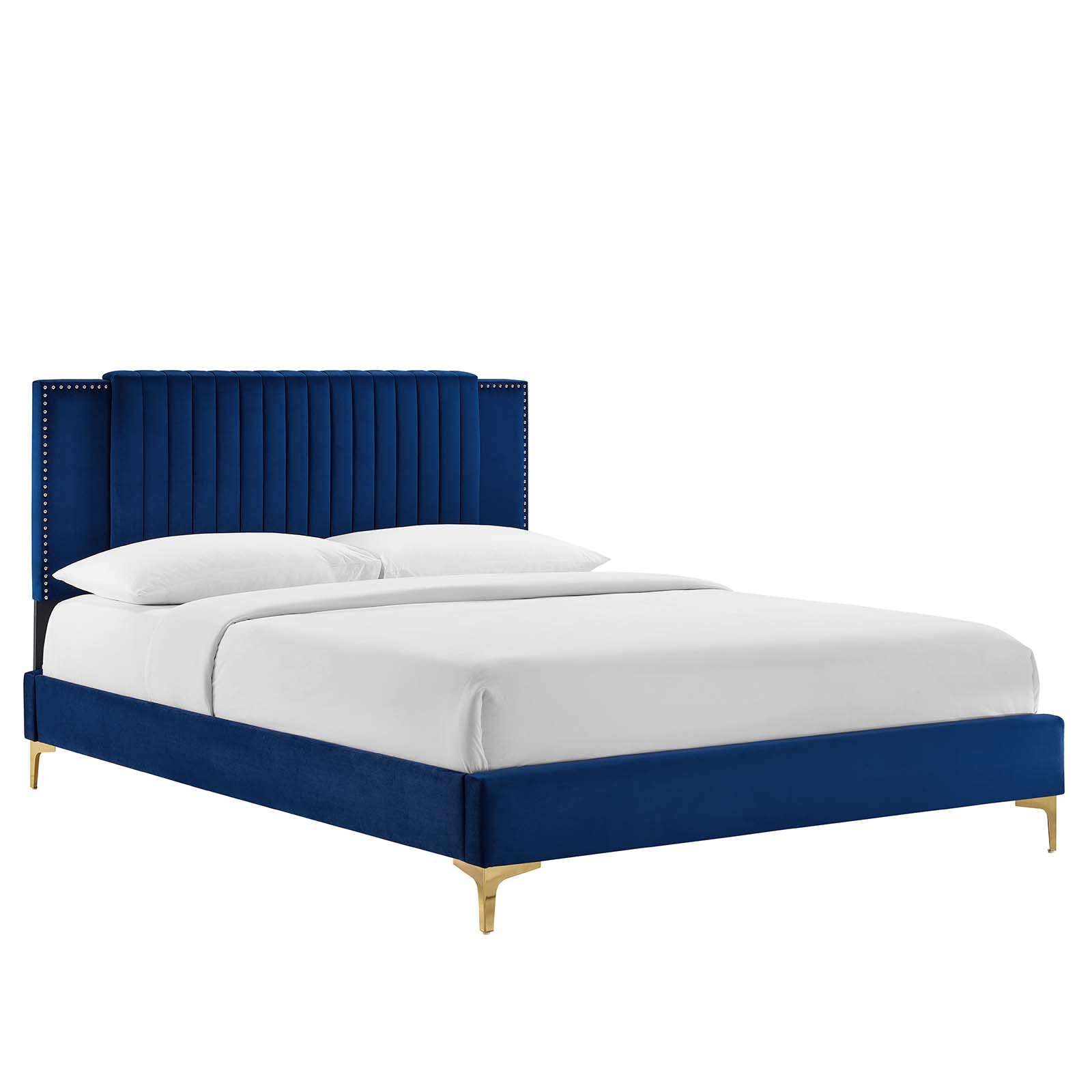 Zahra Channel Tufted Performance Velvet Queen Platform Bed By Modway - MOD-6978 | Beds | Modishstore - 17