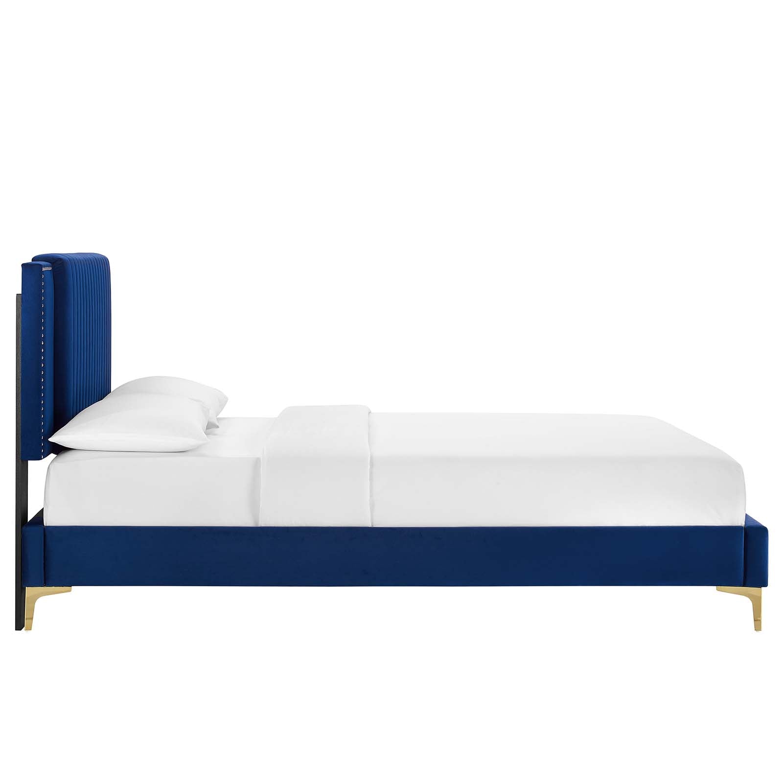 Zahra Channel Tufted Performance Velvet Queen Platform Bed By Modway - MOD-6978 | Beds | Modishstore - 18