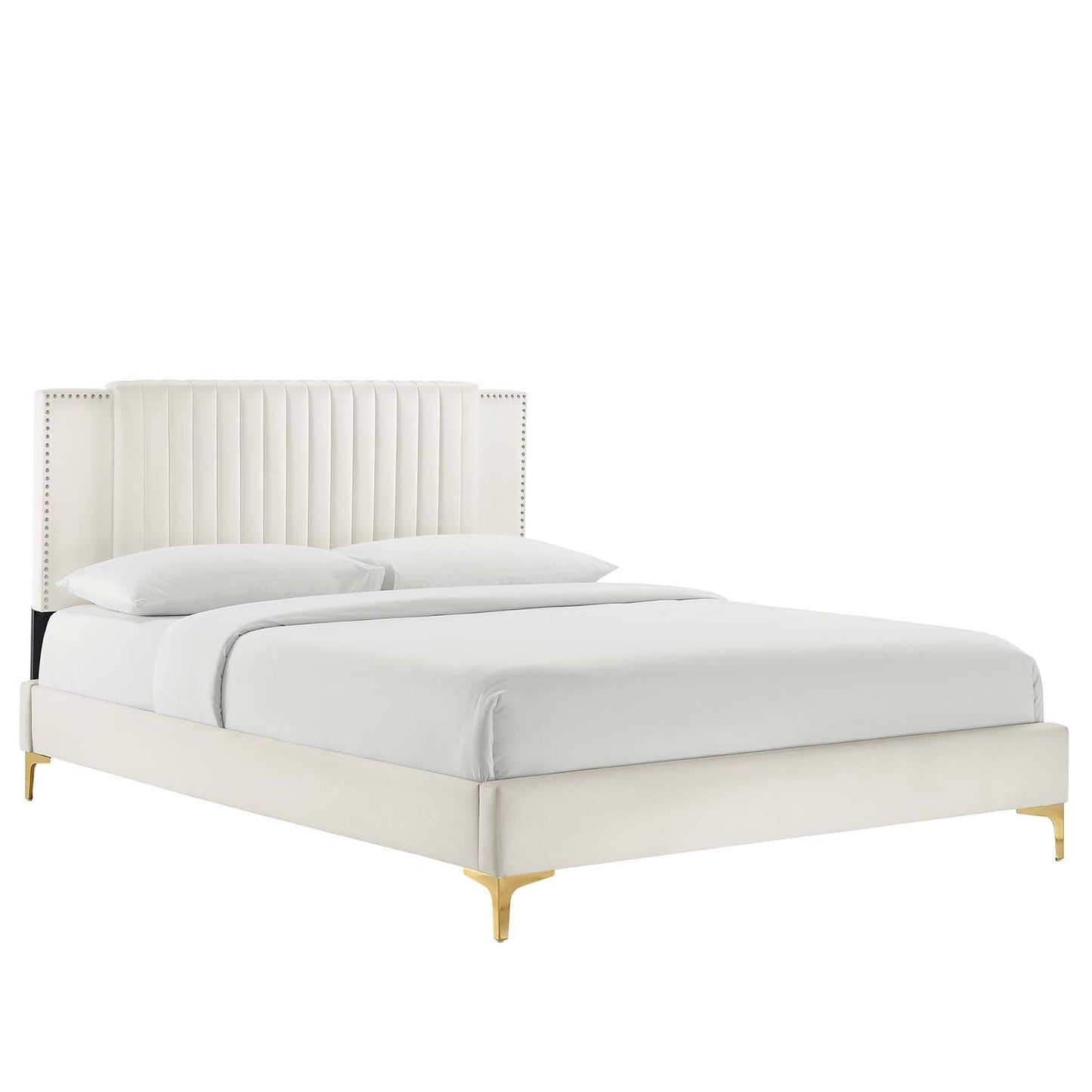 Zahra Channel Tufted Performance Velvet Queen Platform Bed By Modway - MOD-6978 | Beds | Modishstore - 25