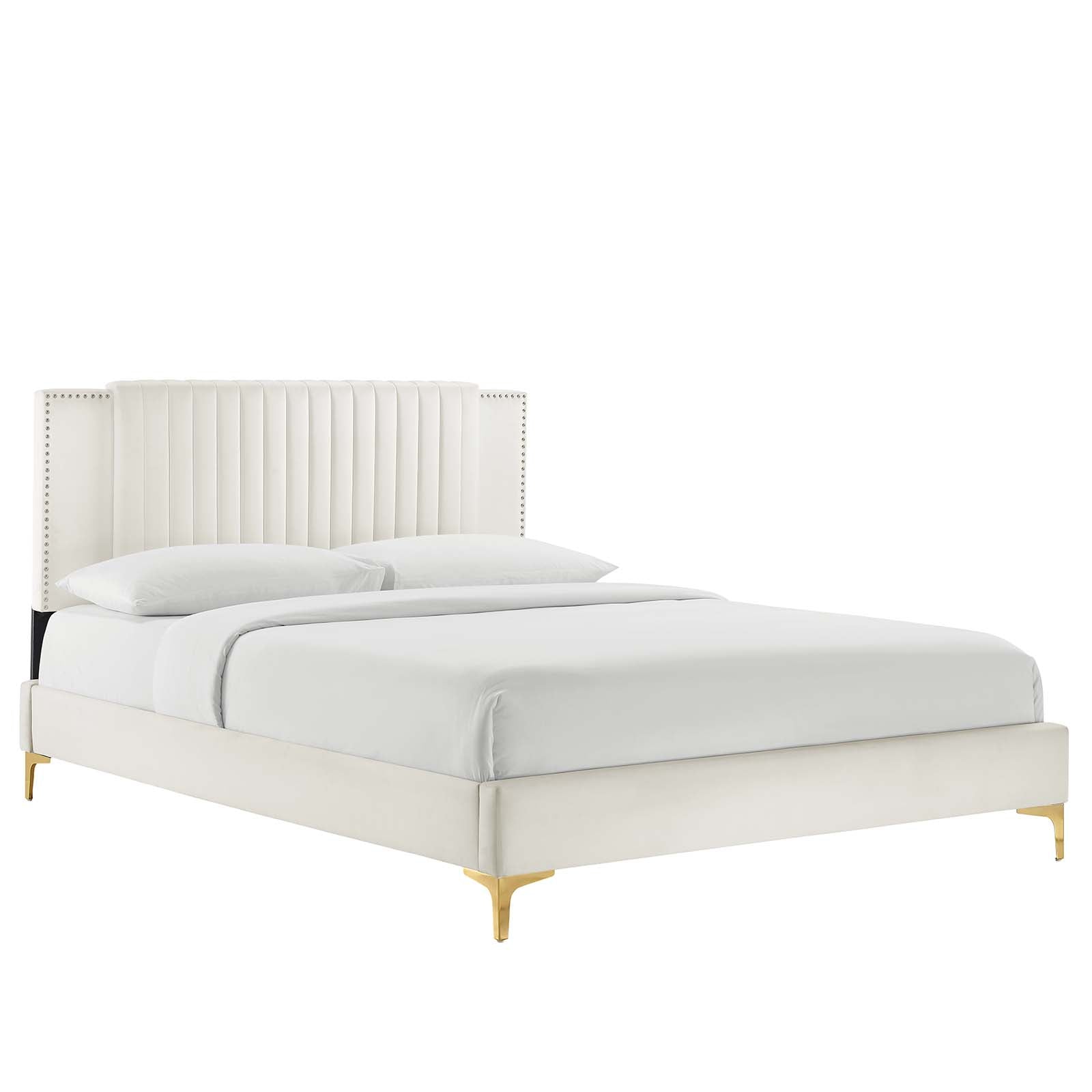 Zahra Channel Tufted Performance Velvet Queen Platform Bed By Modway - MOD-6978 | Beds | Modishstore - 25