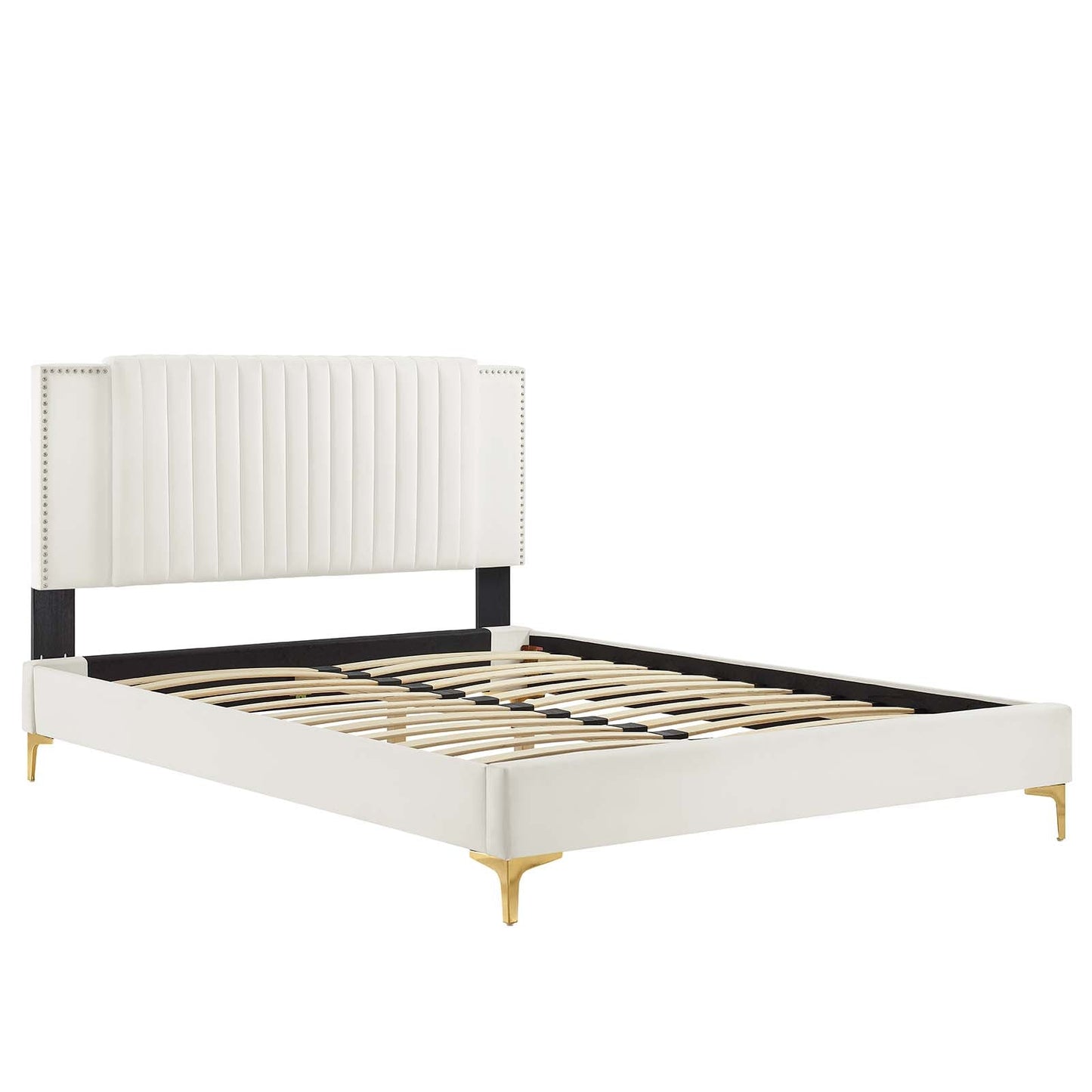 Zahra Channel Tufted Performance Velvet Queen Platform Bed By Modway - MOD-6978 | Beds | Modishstore - 28