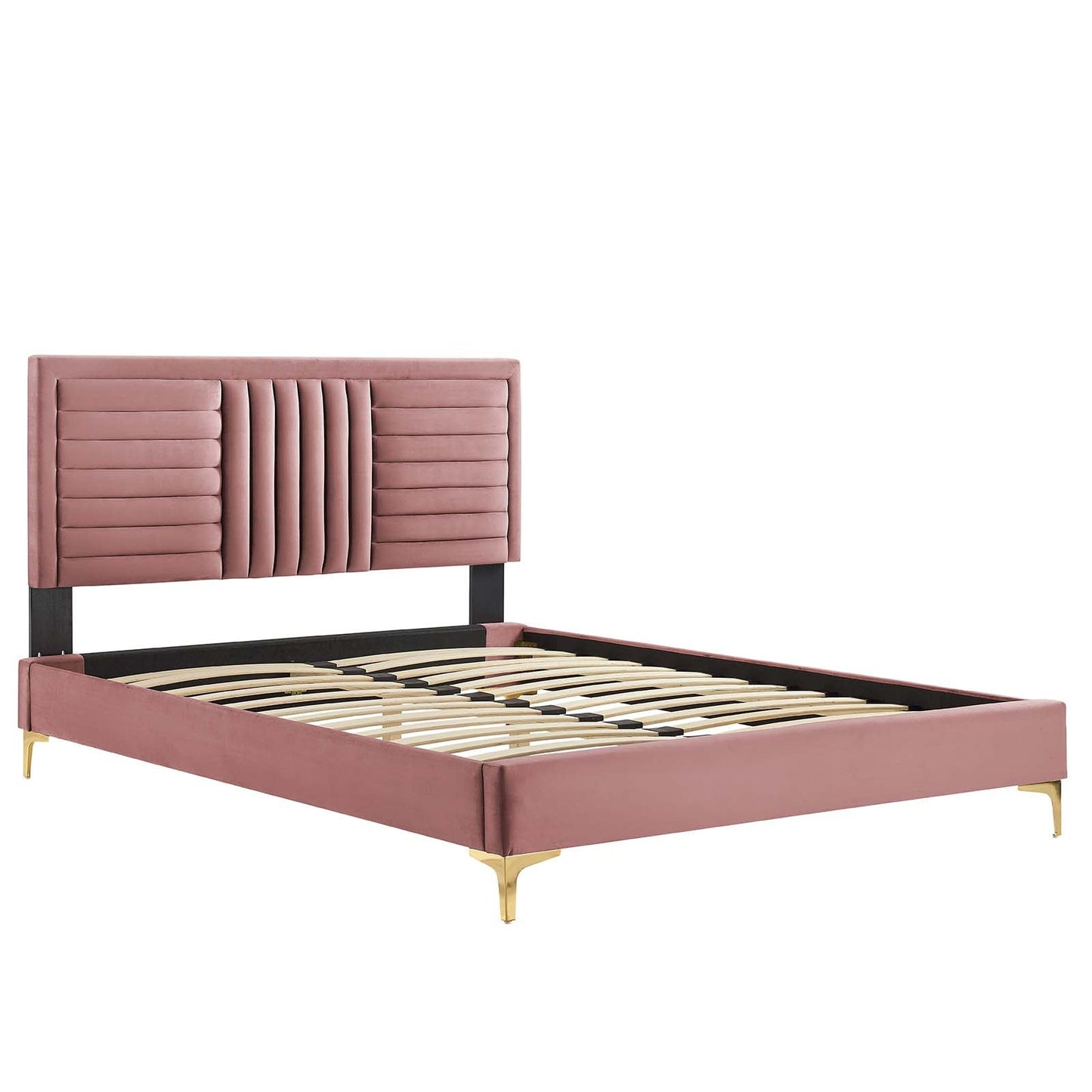 Sofia Channel Tufted Performance Velvet Queen Platform Bed By Modway - MOD-6979 | Beds | Modishstore - 12