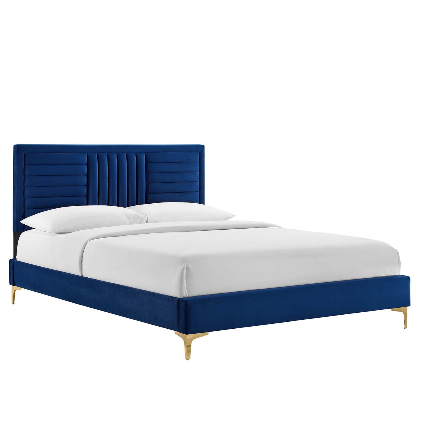 Sofia Channel Tufted Performance Velvet Queen Platform Bed By Modway - MOD-6979 | Beds | Modishstore - 17