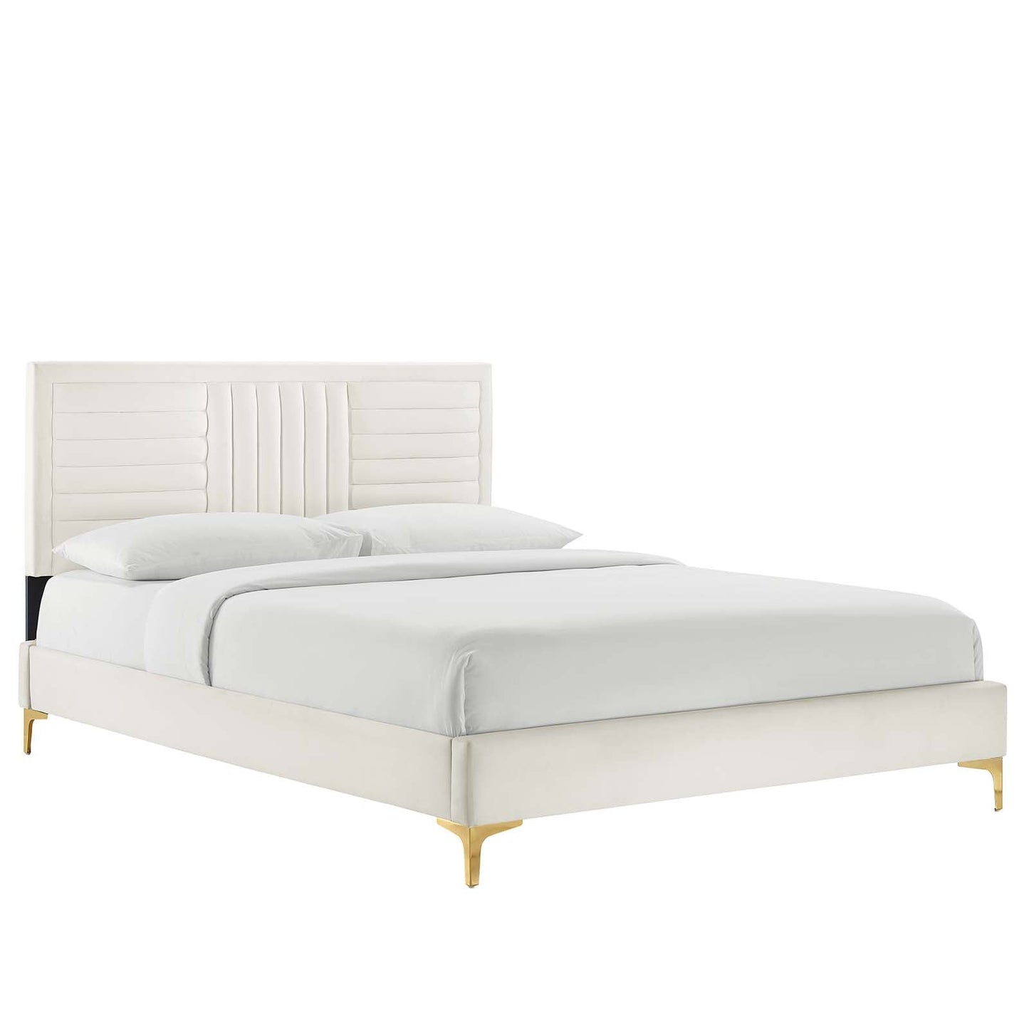 Sofia Channel Tufted Performance Velvet Queen Platform Bed By Modway - MOD-6979 | Beds | Modishstore - 25