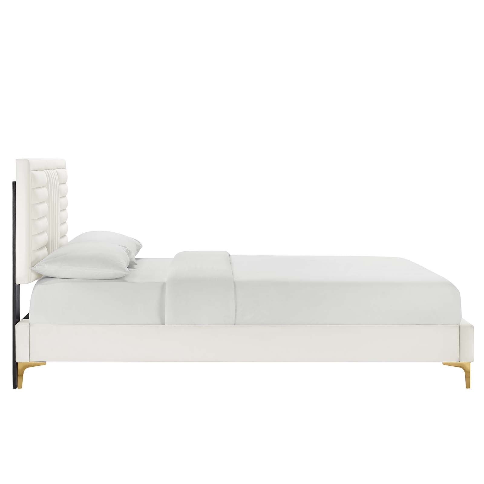 Sofia Channel Tufted Performance Velvet Queen Platform Bed By Modway - MOD-6979 | Beds | Modishstore - 26