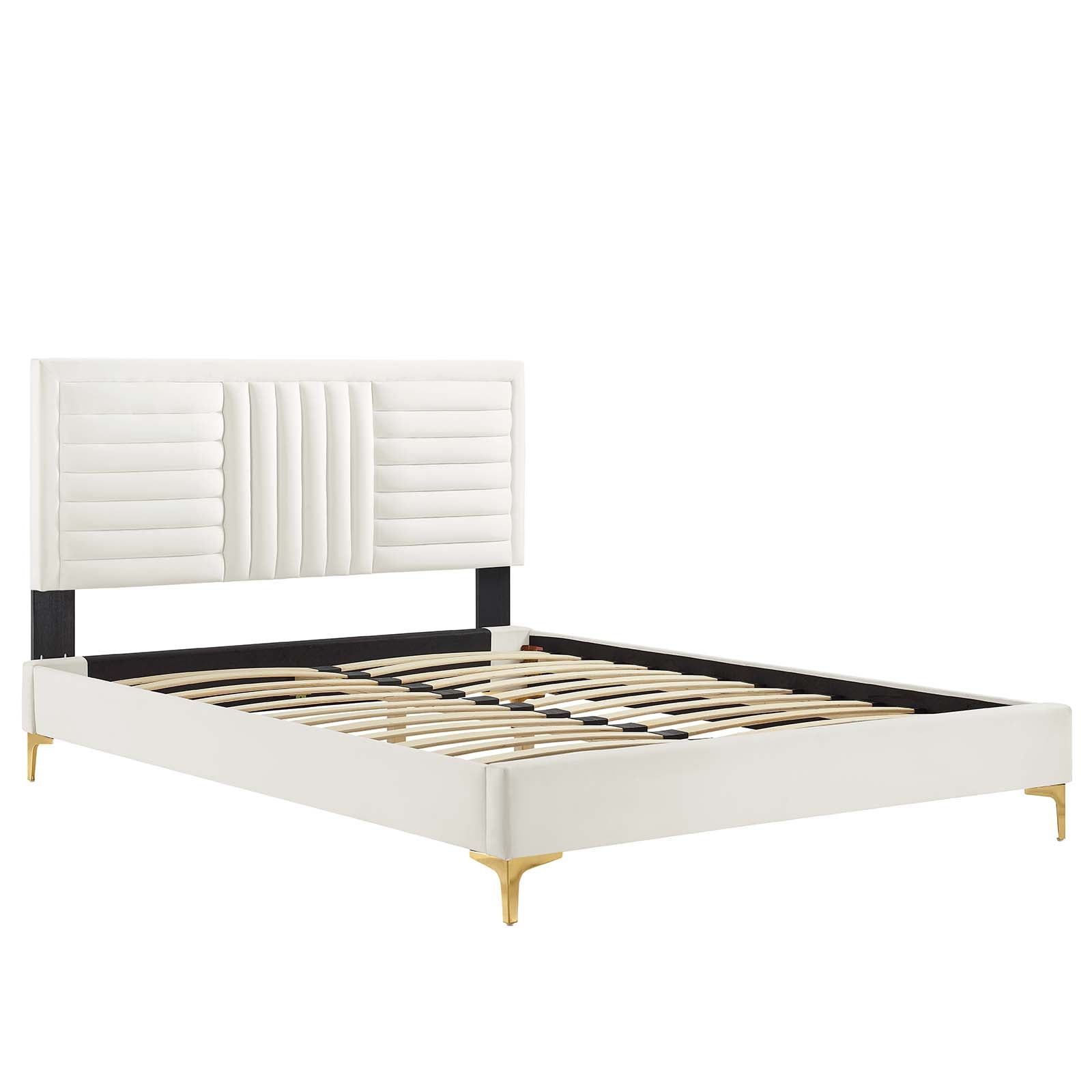 Sofia Channel Tufted Performance Velvet Queen Platform Bed By Modway - MOD-6979 | Beds | Modishstore - 28