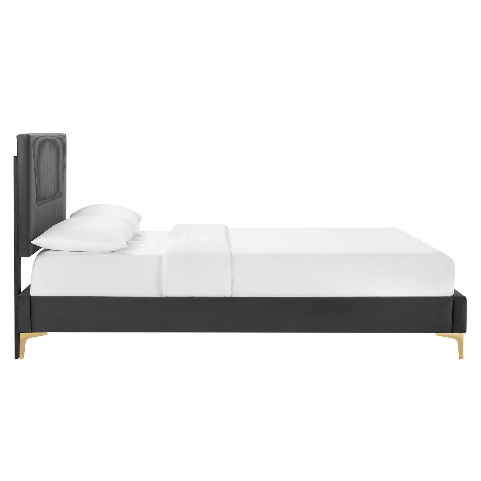 Yasmine Channel Tufted Performance Velvet Queen Platform Bed By Modway - MOD-6980 | Beds | Modishstore - 3