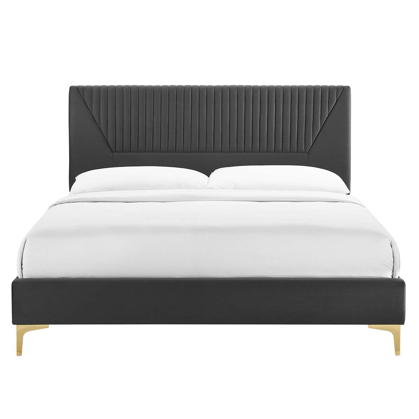 Yasmine Channel Tufted Performance Velvet Queen Platform Bed By Modway - MOD-6980 | Beds | Modishstore - 4