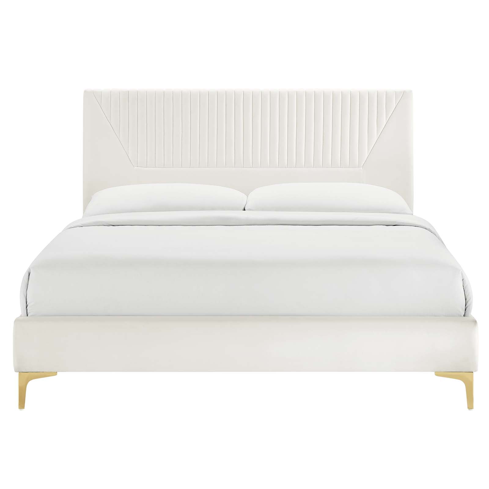 Yasmine Channel Tufted Performance Velvet Queen Platform Bed By Modway - MOD-6980 | Beds | Modishstore - 27