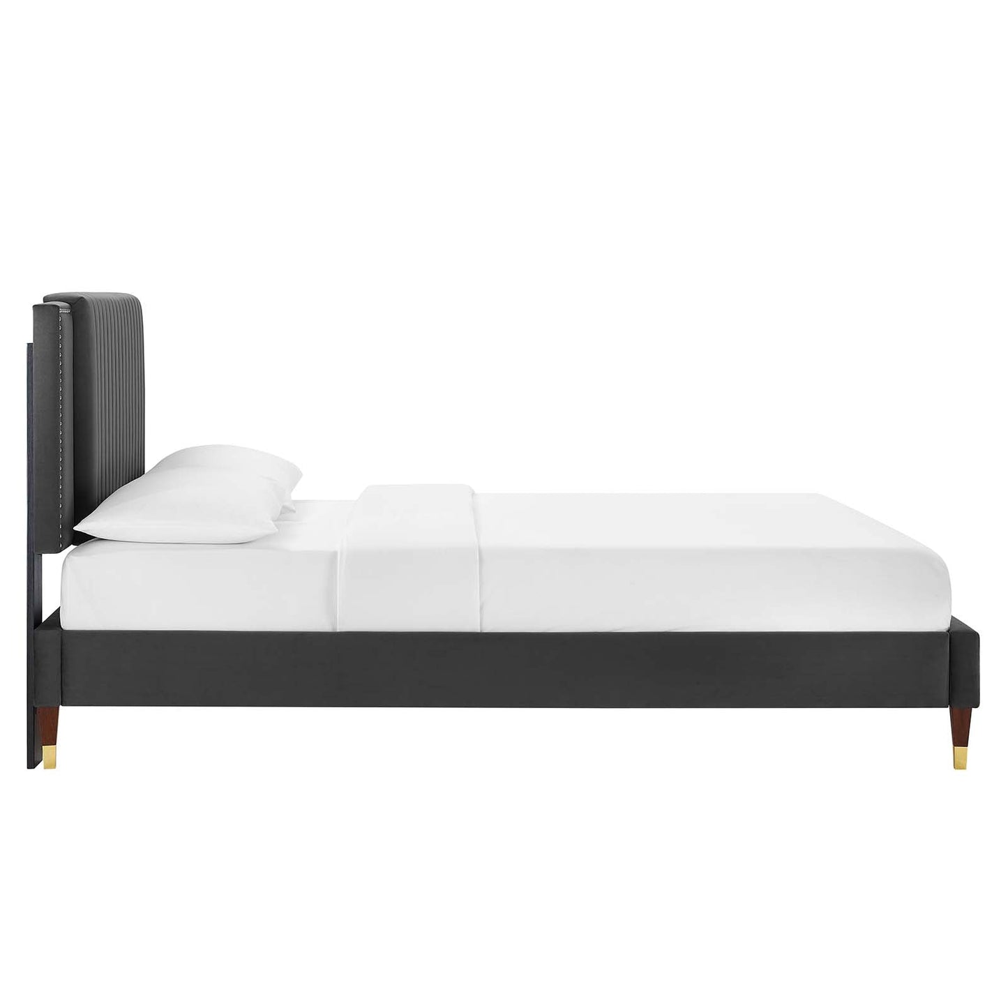 Zahra Channel Tufted Performance Velvet Twin Platform Bed By Modway - MOD-6982 | Beds | Modishstore - 3