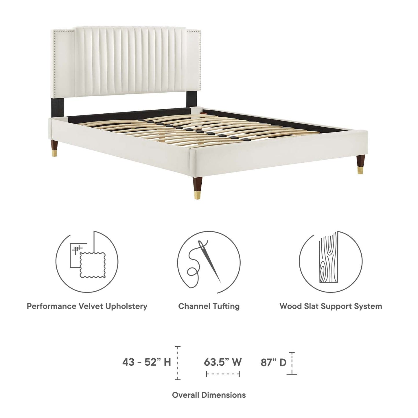 Zahra Channel Tufted Performance Velvet Twin Platform Bed By Modway - MOD-6982 | Beds | Modishstore - 30